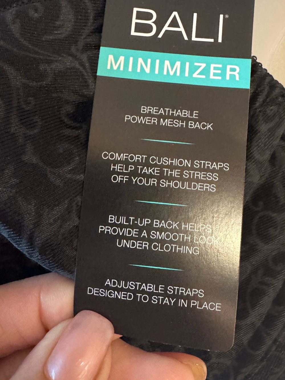 NWT Bali Black MINIMIZER Underwire Bra 42C #M - Picture 3 of 11